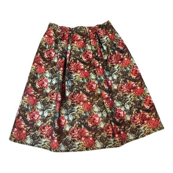 Eva Mendes New York & Co Floral A-Line Midi Skirt Size 16 - Picture 1 of 5